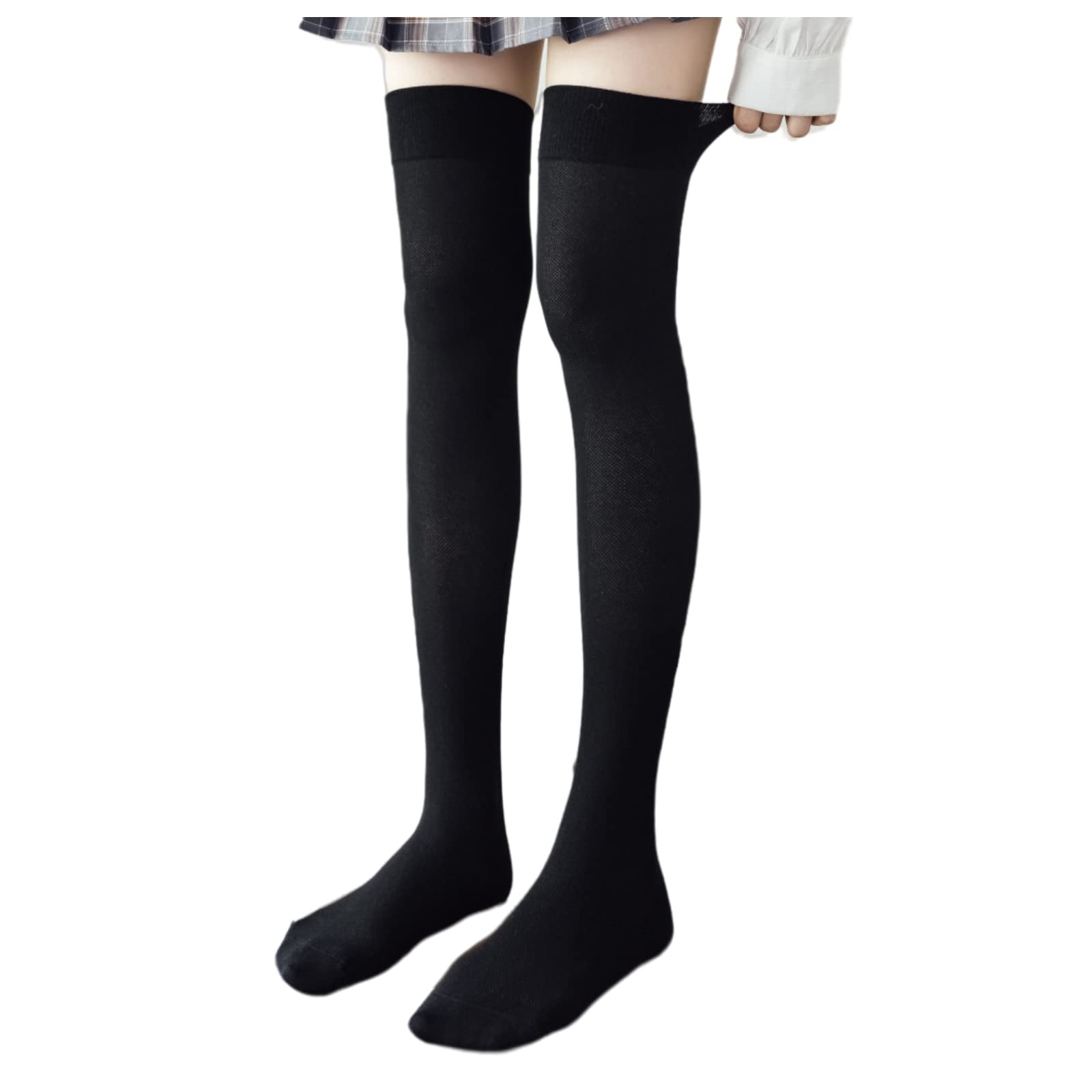 NOVOLANGirls' Knee Socks Pure Cotton Stockings, Lengthen Elasticity, Not Easy To Fluff, Breathable, Jk Stockings Long Tube High Tube All-Match Beautiful Legs Student Over-The-Knee Socks