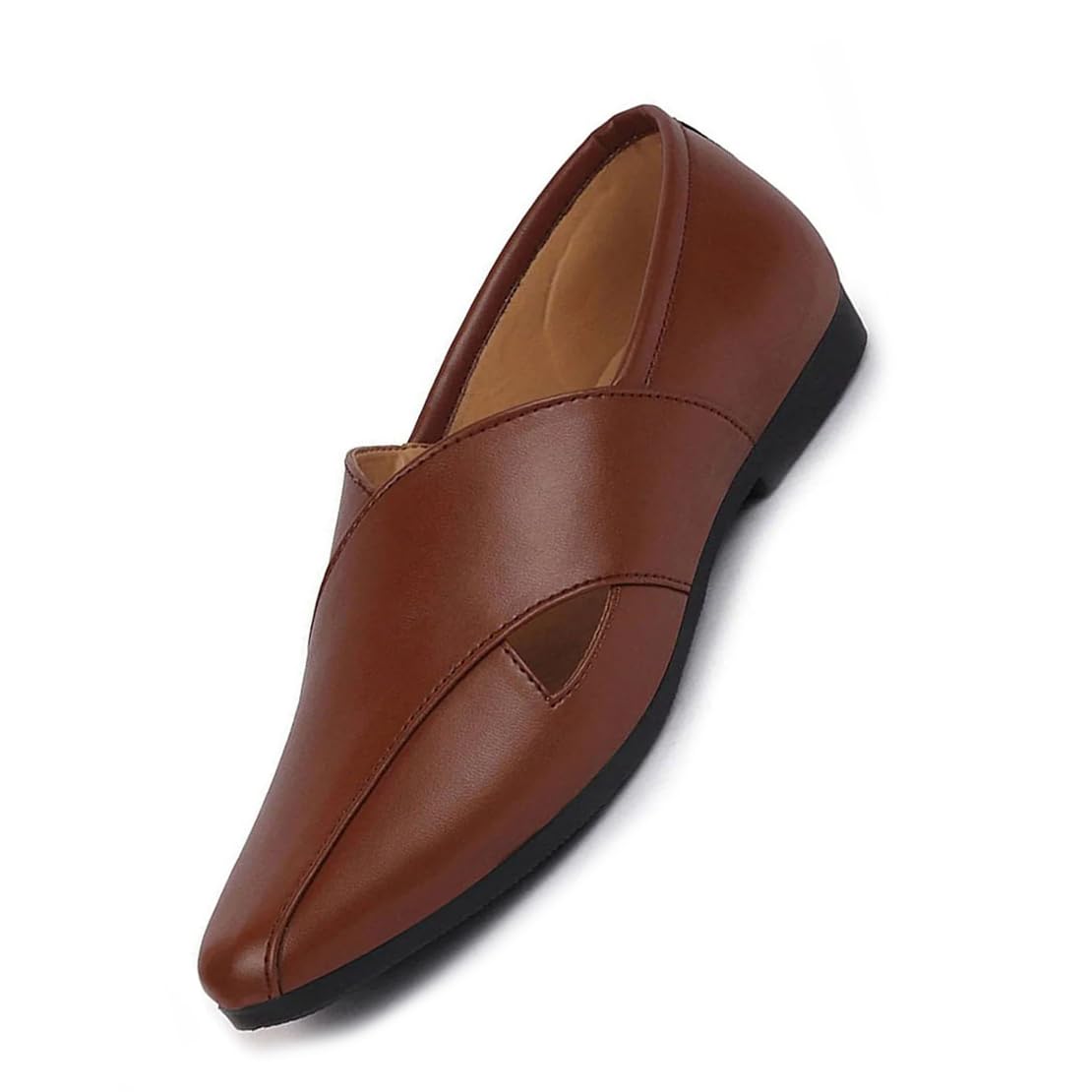 fausto Men's Ethnic Criss Cross Slip On Juttis and Mojaris for Wedding|Party|Occasions|Fashion|Stylish|Outdoor|Indoor|Lightweight|Shoes with Anti Skid Sole (6-12 UK)-picture-29