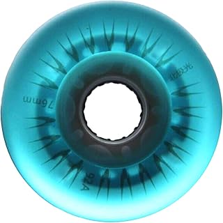 Northern Lights II 92A PU Led Light Up Inline Skate Replacement Wheels Without Bearings (Pack of 4) 72mm 76mm 80mm for Inline Skate Wave Board Caster Board Street Surf (Blue, 72mm)