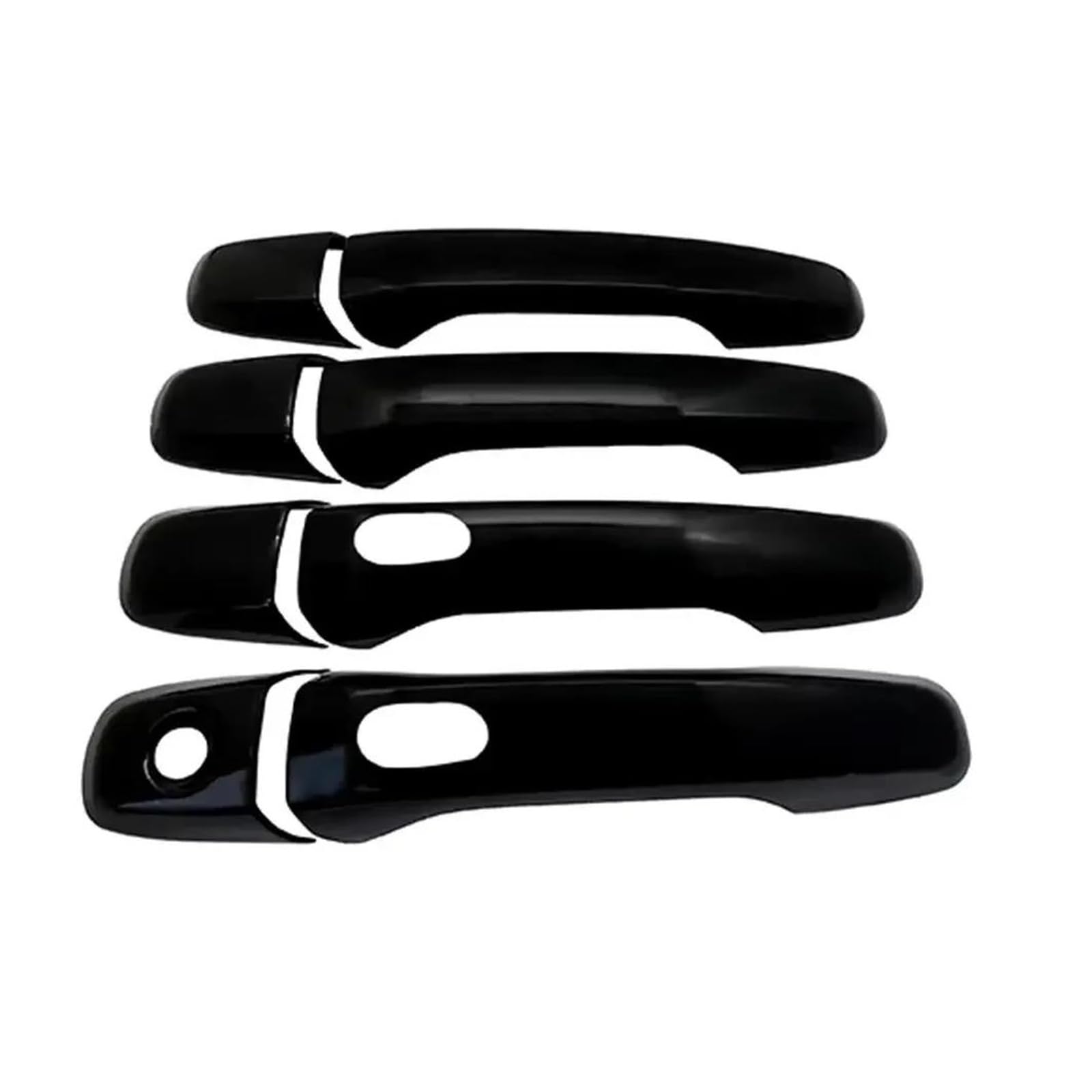 KJHOPY Car Door Handle Cover Sticker Moulding Trim Protective Accessorie for Ford for Explorer 2011-2019(Black with Hole)