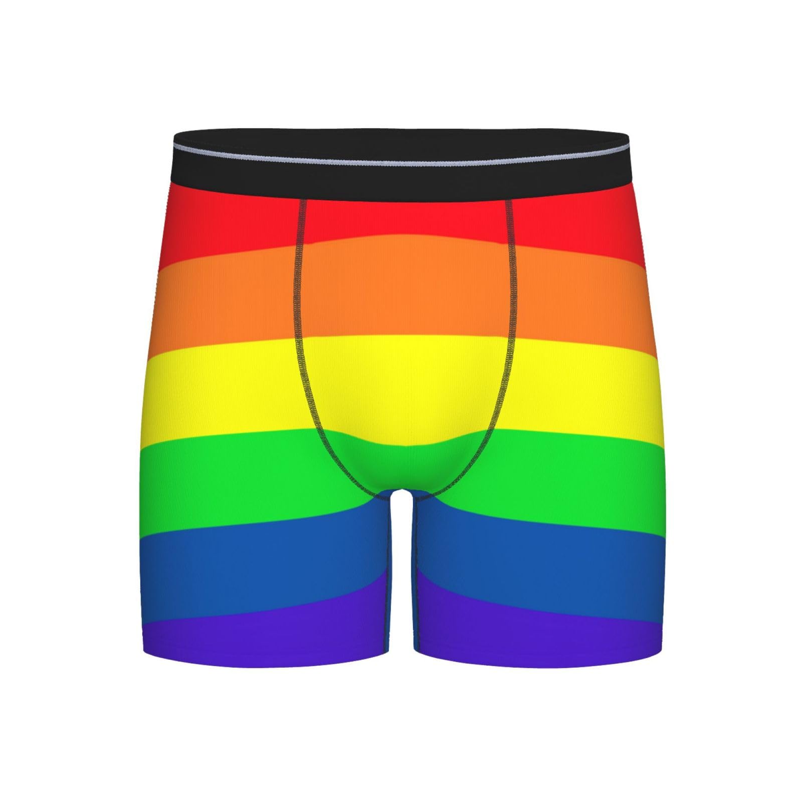Anceky Men's As Pic Gay Pride Lgbt Rainbow Flag Boxer Briefs, Trunks Underwear Wicking-Breathable Underpants,