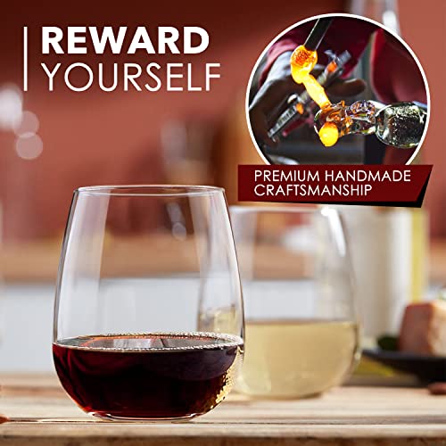 Chouggo Stemless Wine Glasses Set of 6