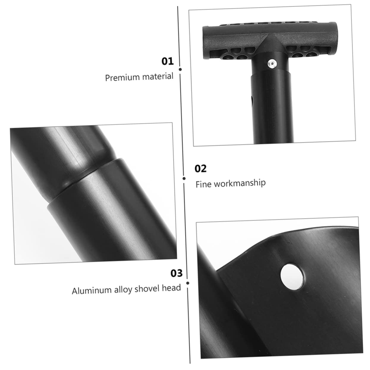 BESPORTBLE Pelle à Neige Pelle Pliable Outil De Grattage du Visage Pelle De Déneigement Automatique Pousse-Neige Camping Pliant Accessoires Auto Alliage D'aluminium Voyage Hors Route
