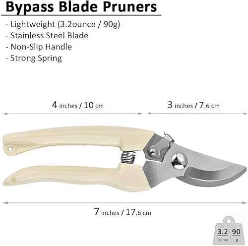 Miniatura 9 de BUGUI Tijeras de podar con trinquete, 5 veces más potencia que las tijeras de jardín normales, diseño que ahorra trabajo para artritis o manos