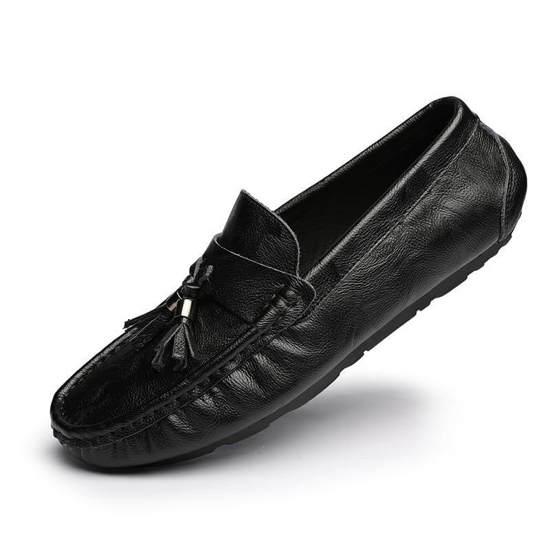 Loafers for Men Round Toe Vegan Leather with Tassel Driving Loafers Flat Heel Lightweight Anti-Slip Outdoor Classic Slip On4