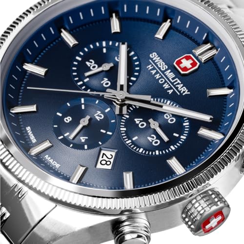 Image of Swiss Military Hanowa SMWGI0003104 - Swiss Made Round Blue Chronograph - Watch for Men
