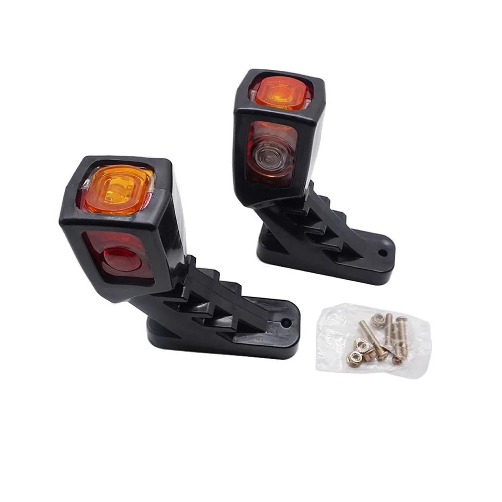 Per Rimorchio Per Camion Furgone Camion 2 Pezzi 3 Facce Bianco Rosso Giallo 12/24 V Luce Di Posizione Laterale Indicatore Posteriore Lampada Freccia Laterale(2X big long 130mm)