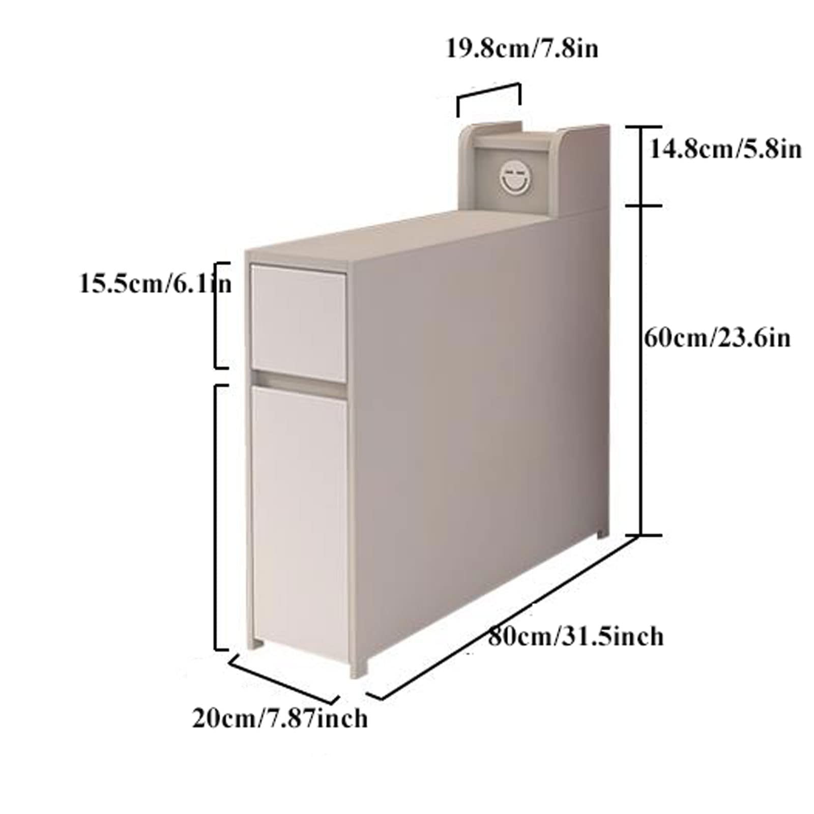 1 Tavolino stretto con cassetti in tessuto, comodino sottile per camera da letto, piccoli spazi, divano | Leroy Merlin