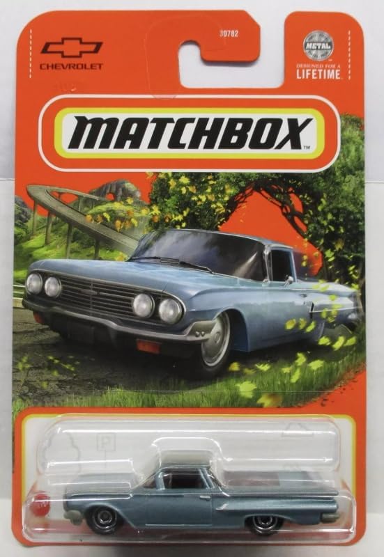 Matchbox 1960 Chevy El Camino Diecast Car, 1:64 Scale, Blue, 2/100