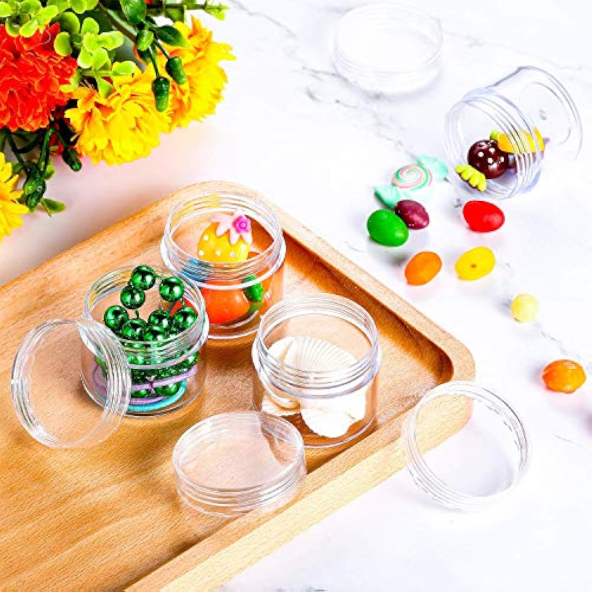 72pcs 5grams Unbreakable Plastic Transparent Containers