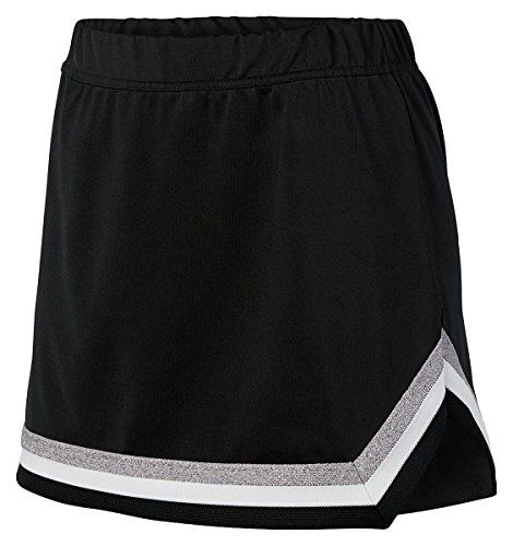 Augusta Sportswear Girls Pike Skirt S Black/White/Metallic Silver