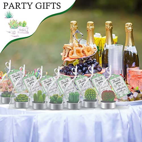 18 Pcs Succulent Cactus Candles Bulk Succulent Candle Scented Tealight Candles Succulent Decorative Tealights 20 Thank You Gift Tag 20 Organza Bags For Gifts Party Favors Baby Shower Birthday Wedding #TOP4