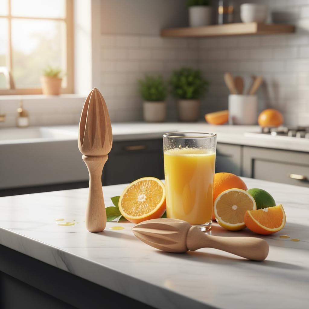 Wooden Citrus Lemon Juicer - Handheld Manual Citrus/Orange Juicer | Portable Fruit Squeezer Tool for Home, Cafe and Bar,Kitchen Utensils, Bartender Accessories