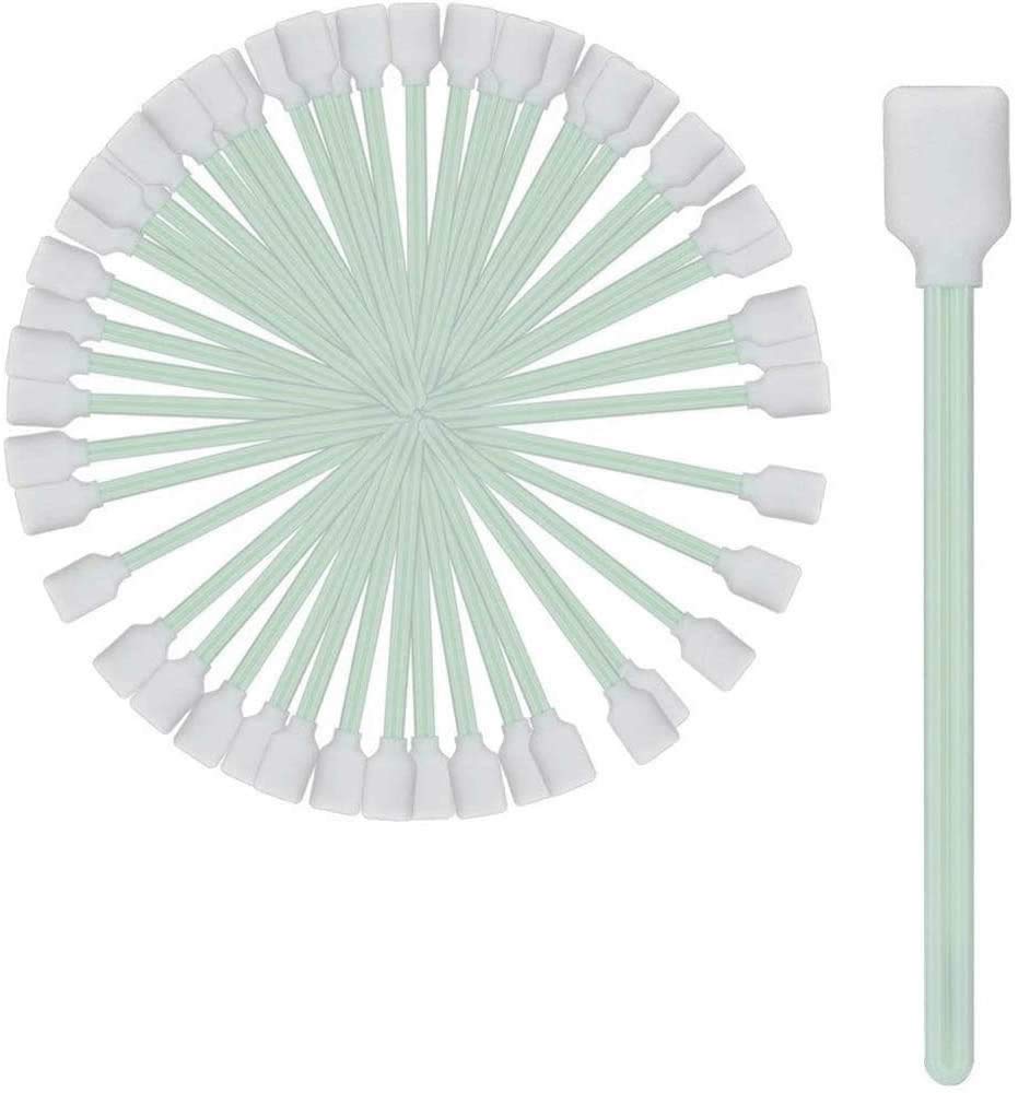 POFET50pcs Anti-static Dust-removed Foam Cleaning Lab Swabs Sticks for Solvent Format Printer Print Head/Disk/Lens/Roland, Canon, Epson, HP, Mutoh, Mimaki, Inject/Thermal Printer