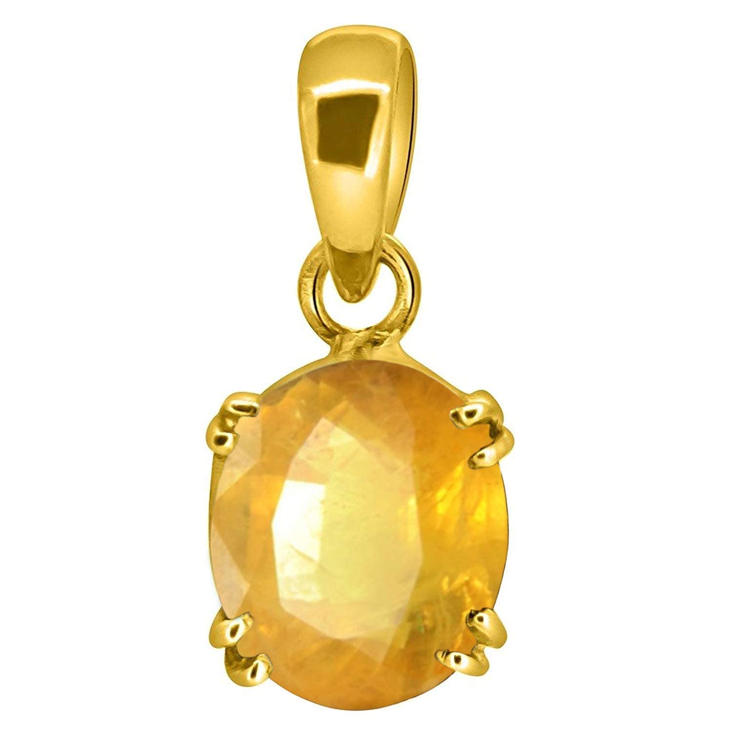 Pendentif saphir jaune véritable argent contre les bijoux ternes - 3