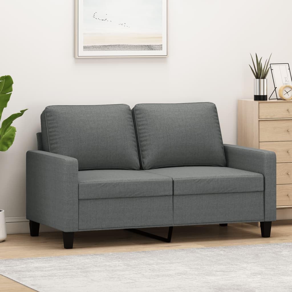 Sofá de 2 plazas de Tela,Sofá Sillón de Descanso Relax Color Gris Oscuro 120 cm