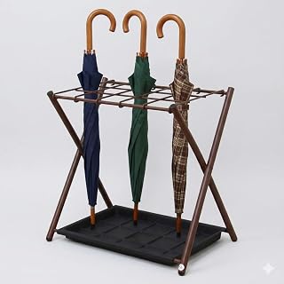 GL GLOBAL LIFE Folding Umbrella Storage Stand Rack Holder Organizer Bin for Entryway Home Commercial Office Décor with Drip Tray