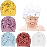 DRESHOW 5 Stück Baby Turban Hüte Turban Brötchen Knoten Baby Infant Beanie Baby Mädchen Weiche Nette Kleinkind Mütze