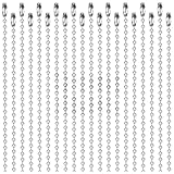 100PCS 100mm Ball Bead Chain Keychain Dog Tag Necklace Chains Beaded Metal 2.4mm Beads for Jewelry Making Steel with Connector Key Craft DIY