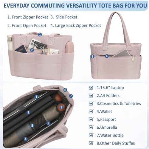 Bolso Tote grande para mujer ligero y acolchado miniatura 5