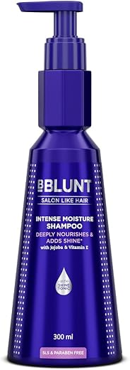 Bblunt Intense Moisture Shampoo with Jojoba and Vitamin E for Dry &amp; Frizzy Hair | Moisturizes &amp; Hydrates | Adds Shine | Fo