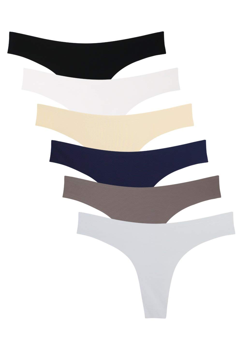 Wealurre Thongs for Women Underwear Breathable Ladies Knickers No Show Low Rise Hipster Panties Packs