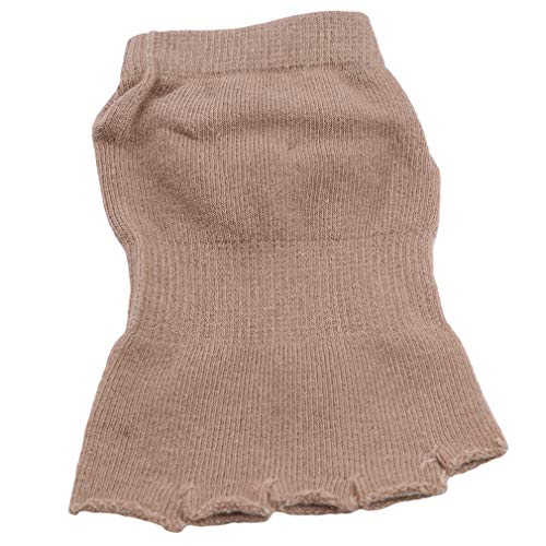 Guoshang Toeless Yoga Socks,Foot Sole Gripper Exercise Accessories Yoga Pilates Barre Ballet,Beige #TOP5