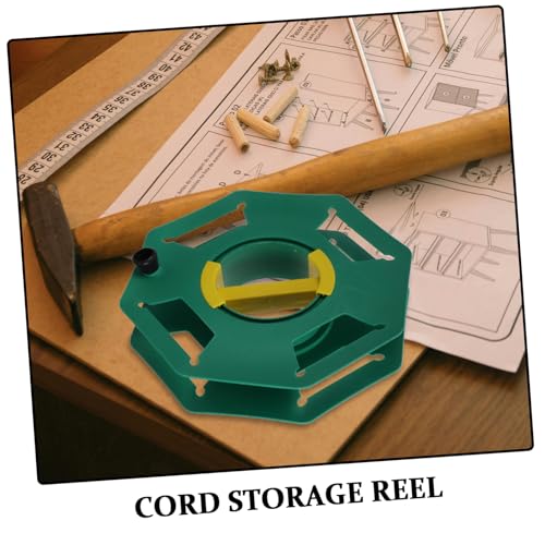 Carrete de almacenamiento de cables de plástico PP resistente Lurrose color verde 4