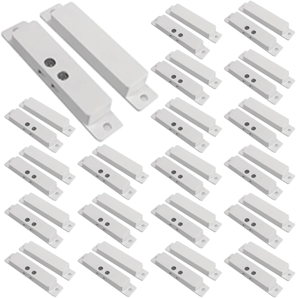 20 Units NC Magnetic Contacts Window Door Sensor Floor-Mounted Reed Swap Alarm with Double Aspect Tape
