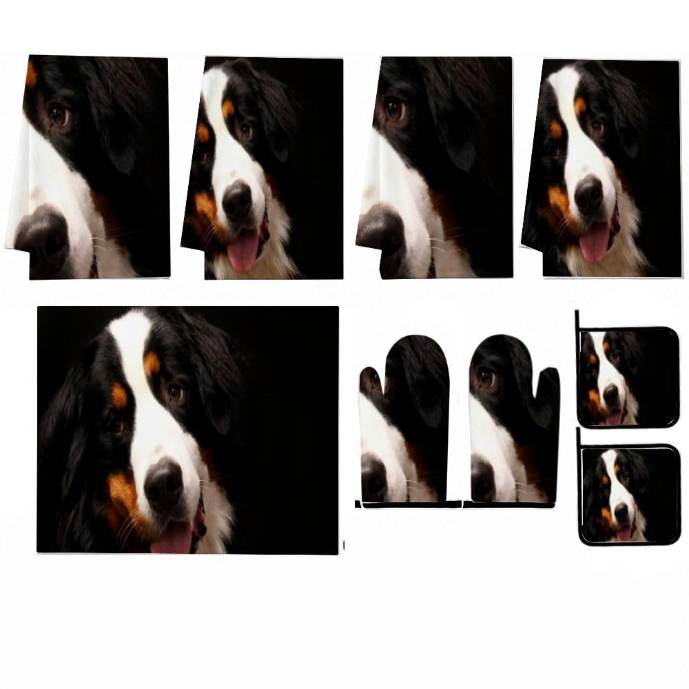 Set di 9 accessori e decorazioni per la cucina a forma di cane bernese