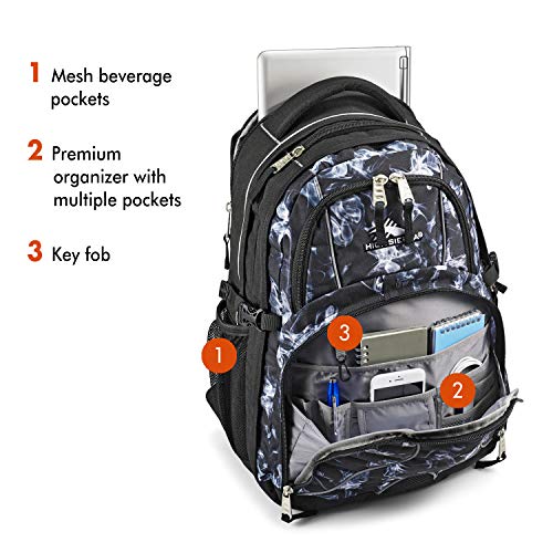 Image of High Sierra Swerve Laptop Backpack, Black Steam /Black, One Size