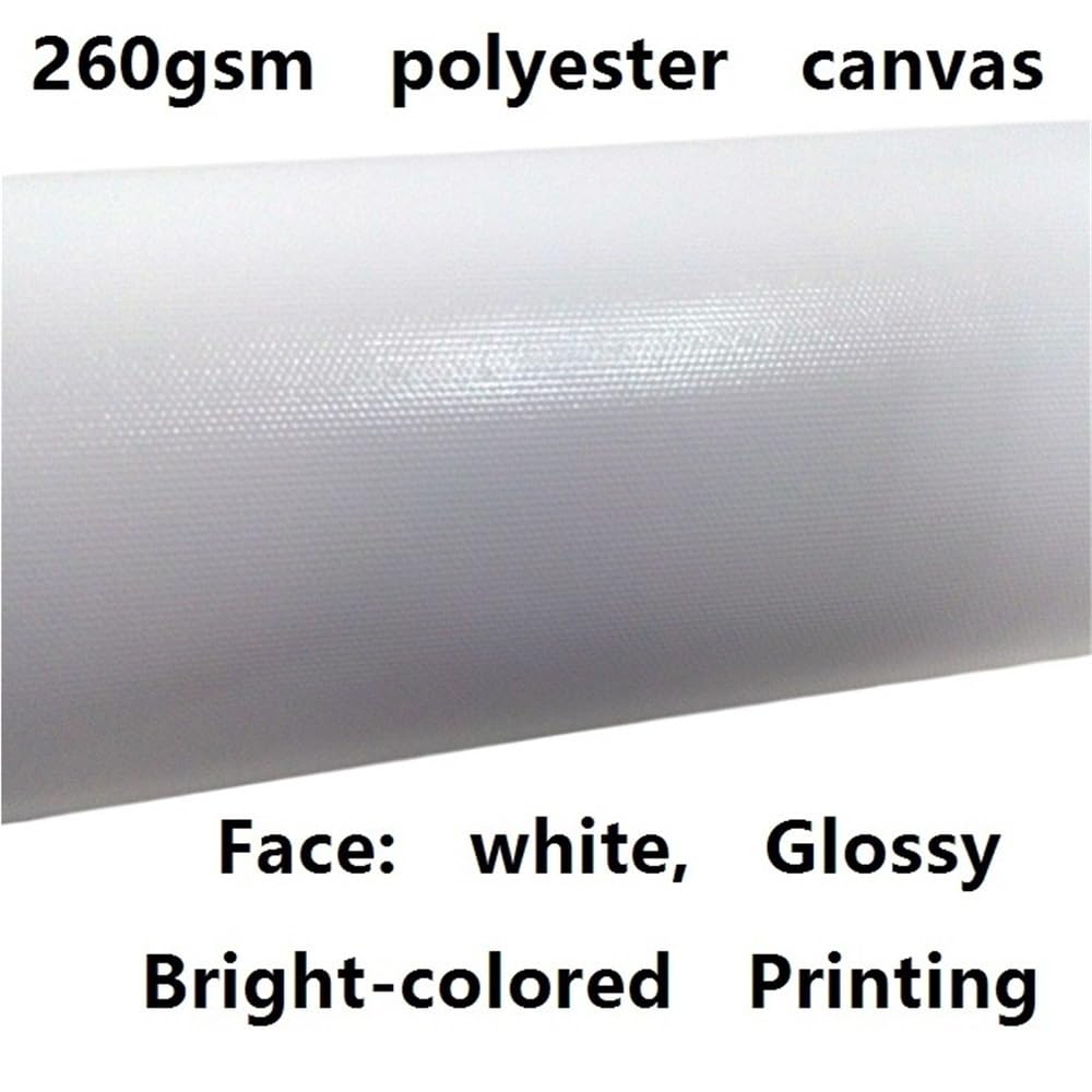 Lienzo artístico enrollado Rollo de lona poliéster for inyección tinta, acabado brillante, impresión digital, 260 g/m², 61-152 cm ancho | 24inchx30m