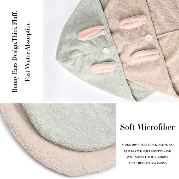 NEERAK Luxury Hair Drying Cap – Ultra-Absorbent Microfiber Towel Wrap for Fast Drying & Damage-Free Hair – Ideal for Curly, Thick, or Fine Hair (Random Colour) Pack of 2 4