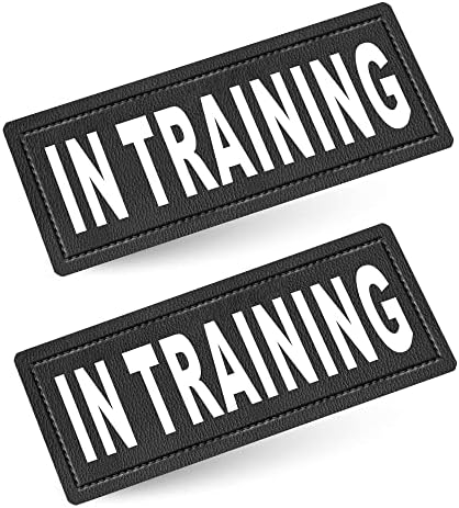 Industrial Puppy in Training Dog Patch with Hook Back and Reflective Lettering - Service Dog in Training Patch Tag for Service Dog Vest in Training Dog Patch for Working Dog