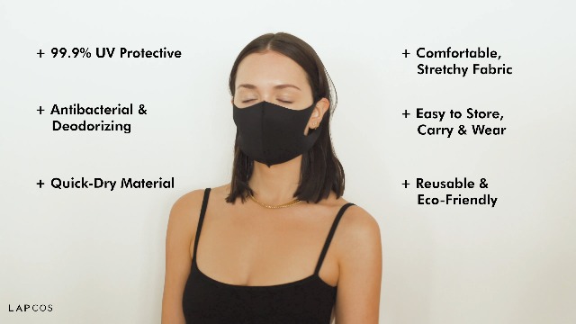 LAPCOS Breathable Face Mask Washable & Reusable Protective Cloth Mask for Women and Men (Black, Adult) - Image 8