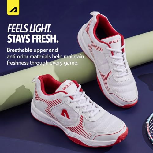 Image of Boldfit Badminton Shoes for Man Lightweight Non Marking Shoes for Badminton Breathable Anti Skid Shoe for Man Shuttle Non Marking Indoor Shoe for Pickleball, Tennis, Padel