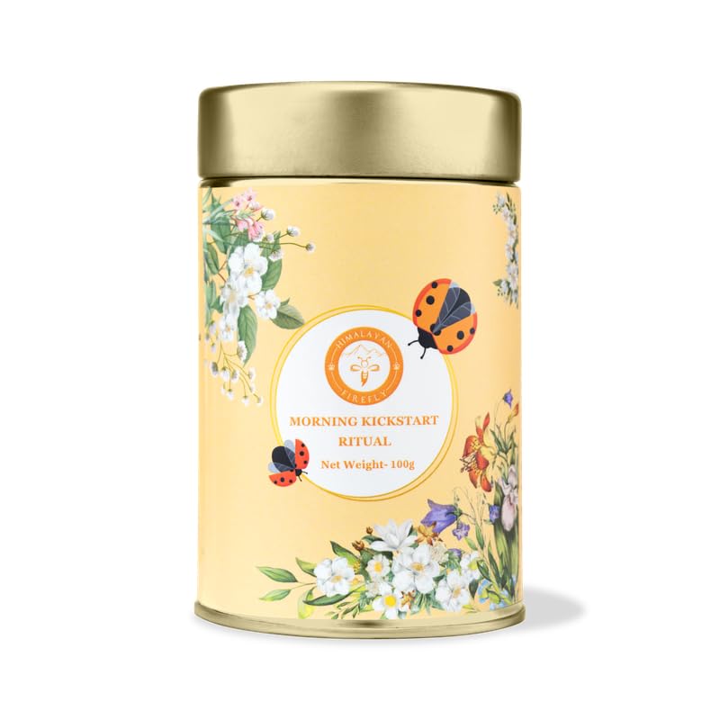 Image of Himalayan Firefly Combo Pure Chamomile and Ashwagandha Tea Monthly Pack | Herbal Floral and Root Loose Blend | Dried Flowers and Roots Infusion for Daily Beverage | Home Office Use | Pack of 2-100g