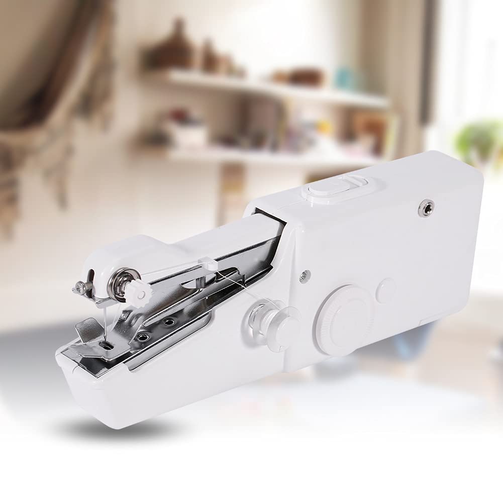 Máquina de coser portátil, mini herramienta profesional de costura eléctrica de mano de puntada rápida, adecuada para principiantes, tela de bricolaje para niños, cortina de ropa para mascotas 2