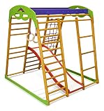 Centro de actividades con tobogán ˝Karamelček-1˝, red de escalada, anillos, escalera sueco, campo de juego infantil, Juguetes - certificado, almacén...