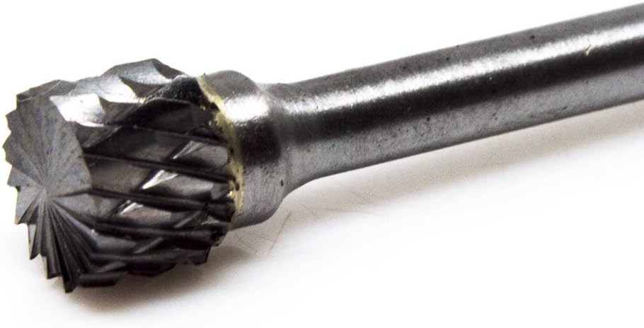 Benchmark Abrasives Shaft Carbide Rotary Burr for Metal Wood Welding Deburring Sculpting High-Speed Die Grinders enclosed in Plastic Capsule 1/8 Shank (SB-51)
