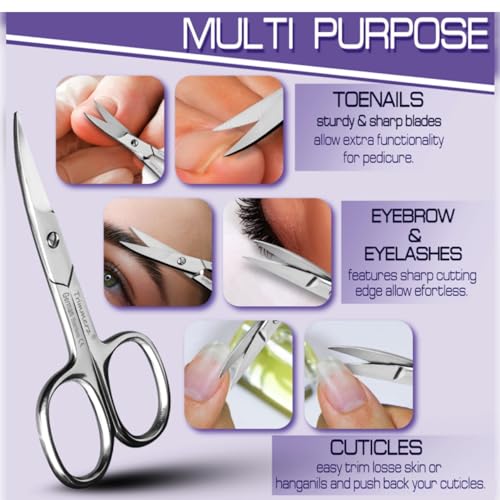 Trimmerz Nagelschere Hautschere, Nagelhautschere Nagelscheren Nagelhautzange aus Rostfreiem Edelstahl, Baby Fingernagelschere mit Gebogener Spitze, Nail scissors für Fuß und Fingernägel