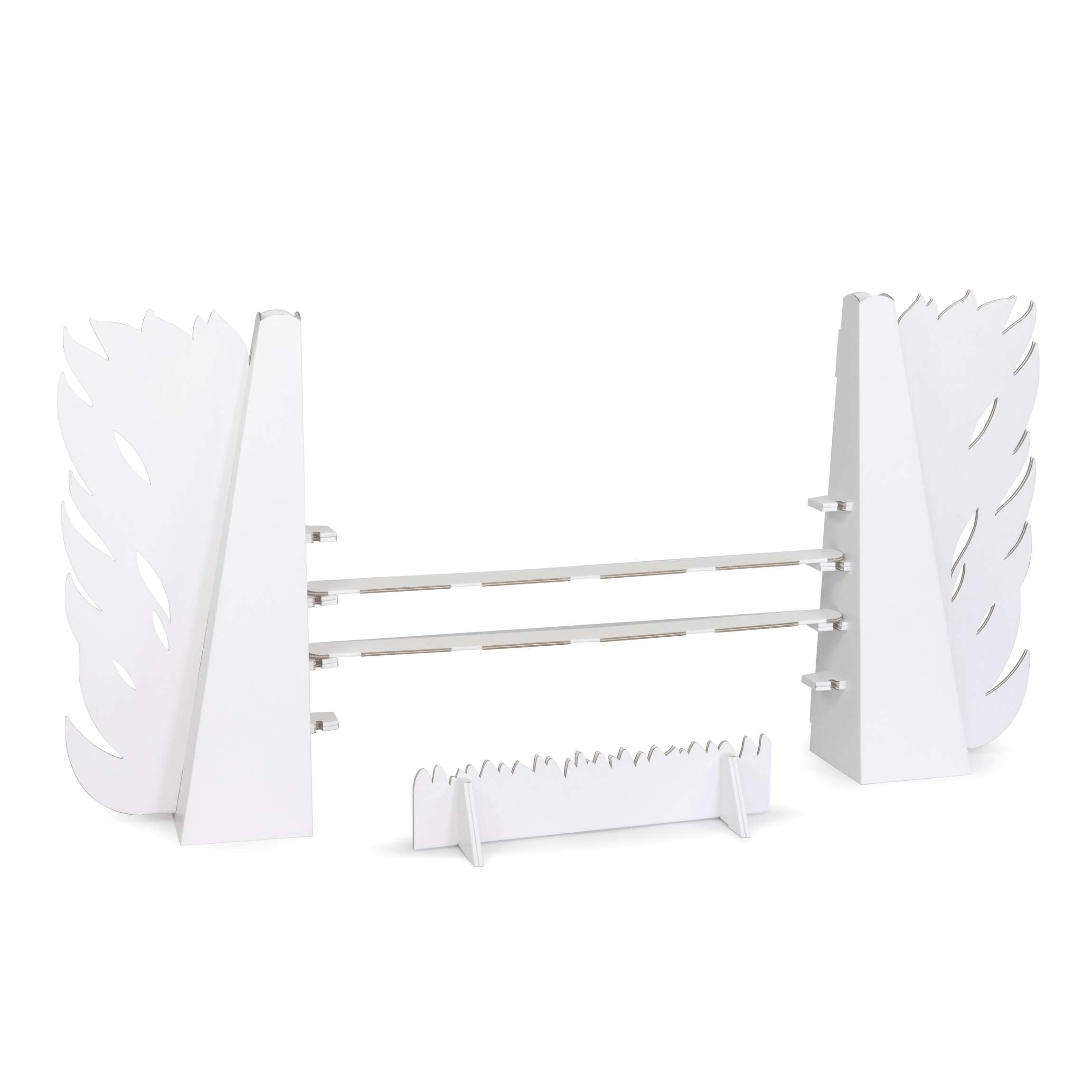 Obstacles pour Hobby Horse et Cheval Batôn 162 x 20 x 95 cm pour Les Anniversaires et Les Fêtes d'enfants à l'intérieur et à l'extérieur Barre et Fossé Inclus - Feu Blanc à Peindre Décorer