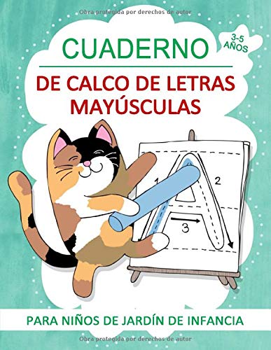 Cuaderno de calco de letras mayúsculas para niños de jardín de infancia 3-5 años
