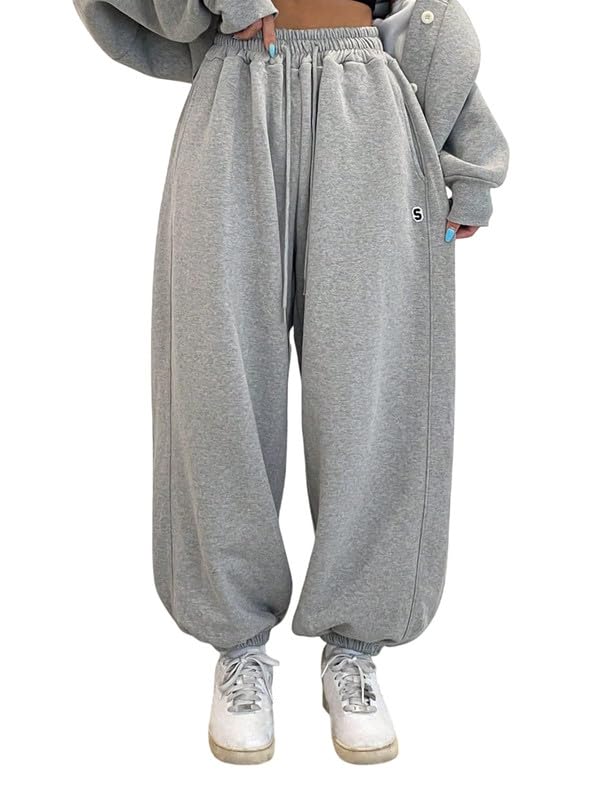 Image of Imsa Moda Women's Loose Fit Track Pants | Polycotton Joggers with Elastic Waistband & Side Pockets | Comfortable Gym, Yoga & Casual Wear Trousers