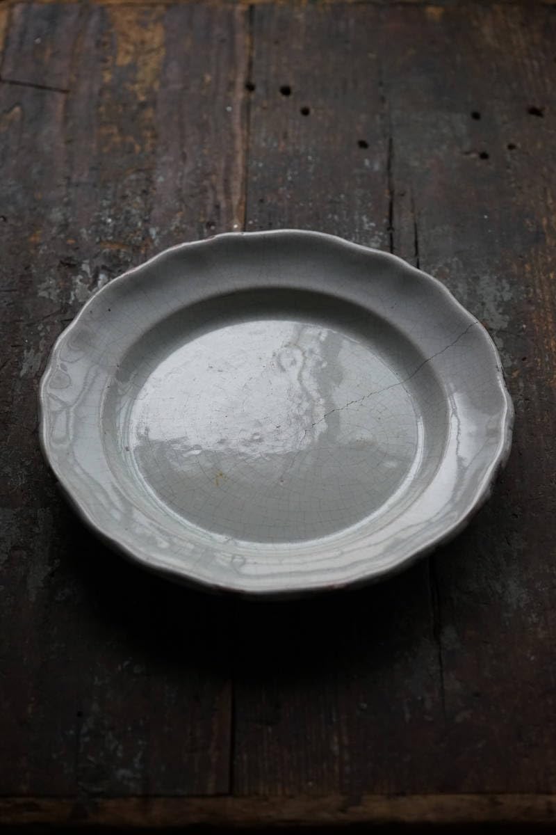 Amazon.co.jp: 古いキュノワール無地花リムプレートリム皿1800年代(19