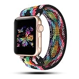 YOSWAN Stretchy Loop Strap Compatible for Apple Watch Band 40mm 38mm 44mm 42mm iWatch Series 6/5/4/3/2/1 Stretch Elastics Wristbelt (Aztec Style Colorful, 42mm/44mm)