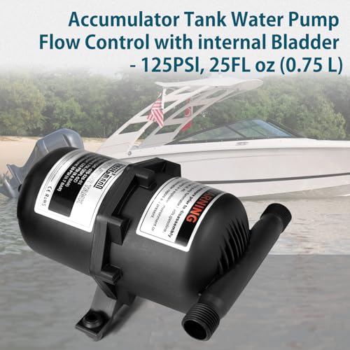 Image of WASSERMANN Pre-Pressurized Accumulator Tank,25.3 oz (0.75L) 125 PSI Water Pump Flow Control with Internal Bladder Reduced Pump Cycling, Suitable for RV, Boat, Travel Trailer, Caravan