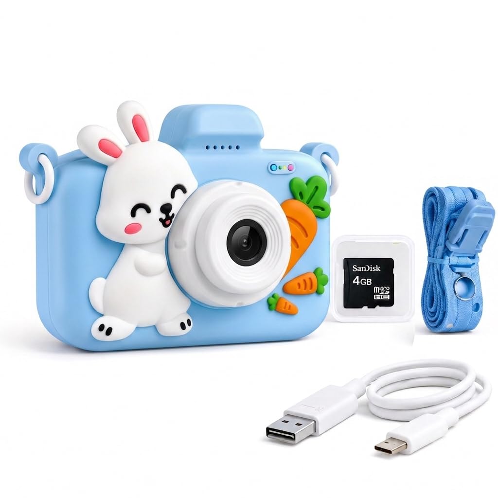 Cason Mini Digital Camera for Kids1080P HD,Camera with Dual Cameras,Rechargeable with SD Card, Real Toy Camera with Games,Birthday Gift for Kids for 5-12 Years Kid (Rabbit)-image-21