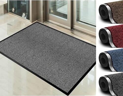 Abaseen Dirt Trapper Mat, Rubber Door Mat Indoor & Door Mat Outdoor,Heavy Duty Super Absorbent Non Slip Rubber Backed Barrier Mat Washable Indoor