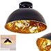 Produktbild HOFSTEIN Deckenleuchte Nome, moderne Deckenlampe aus Metall in Schwarz/Gold, E27-Fassung, Spot im Retro/Vintage-Design mit Blattgoldoptik, ohne Leuchtmittel